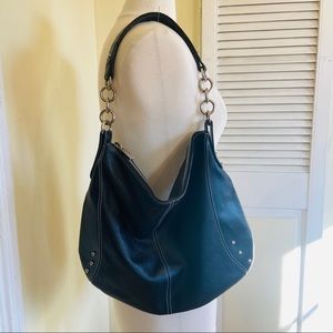 Furla Large Pebbled Leather Hobo with Studs